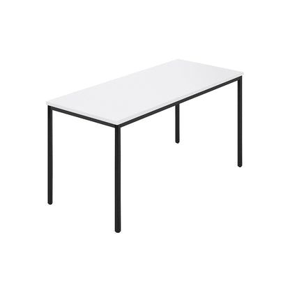 Rectangular table, coated rectangular tubing, WxD 1400 x 700 mm, white / anthracite.