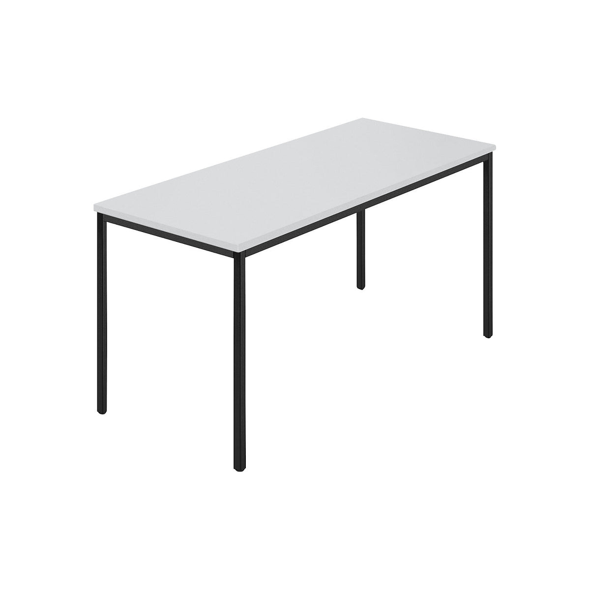 Rectangular table, coated rectangular tubing, WxD 1400 x 700 mm, grey / anthracite.