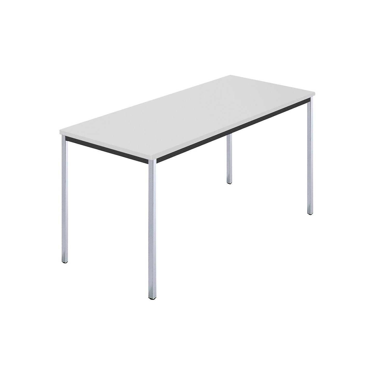 Rectangular table, square tubular steel chrome plated, WxD 1400 x 700 mm, grey.