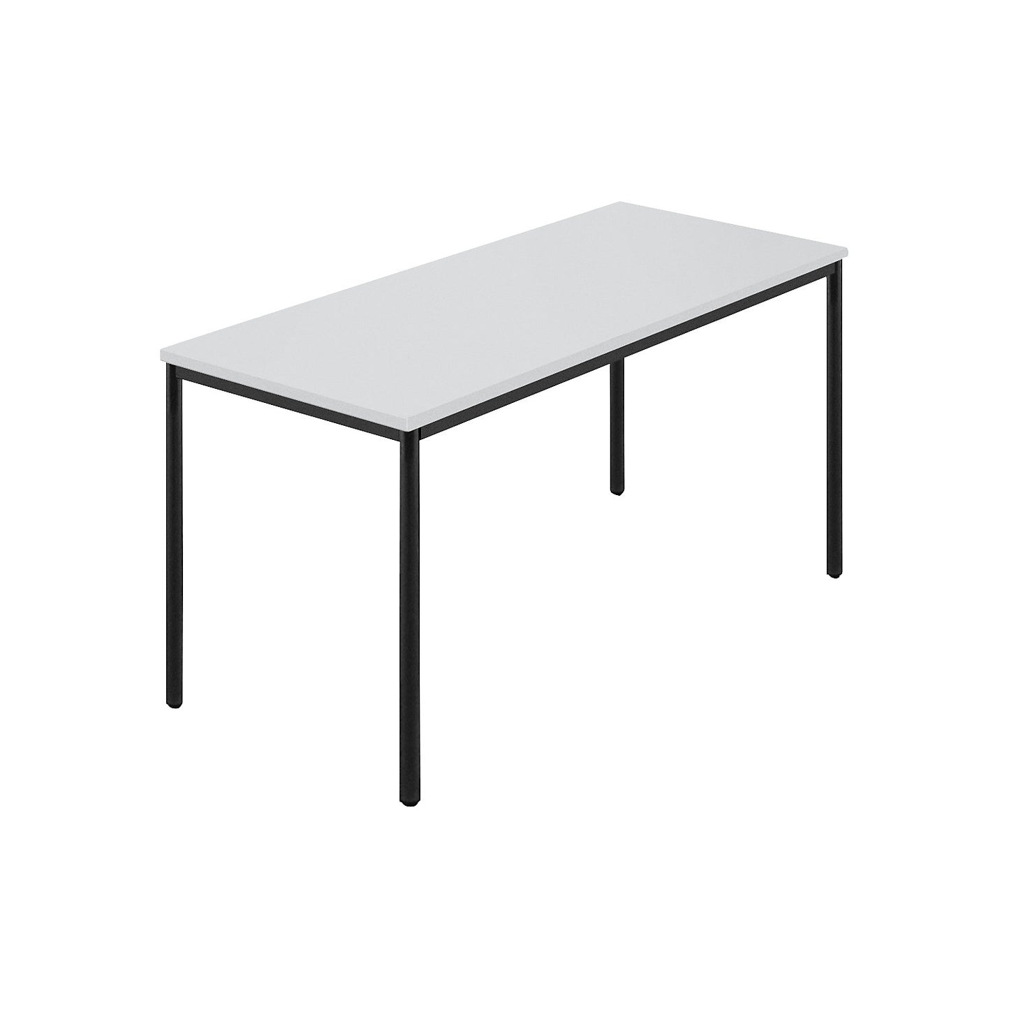 Rectangular table, coated round tubing, WxD 1400 x 700 mm, grey / anthracite.