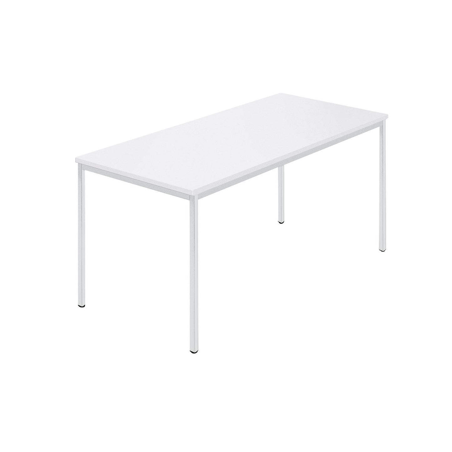 Rectangular table, coated rectangular tubing, WxD 1500 x 800 mm, white / grey.