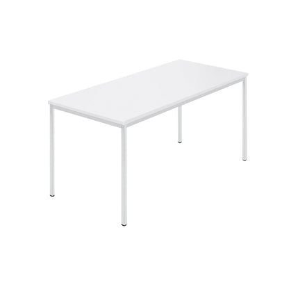Rectangular table, coated rectangular tubing, WxD 1500 x 800 mm, white / grey.
