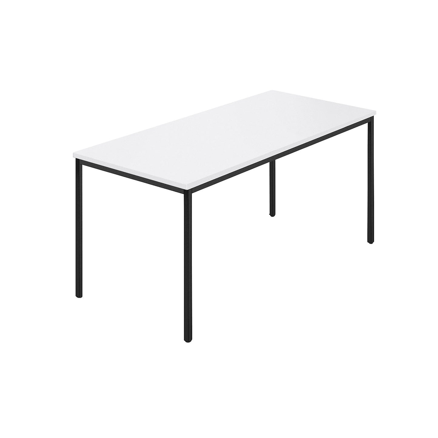 Rectangular table, coated rectangular tubing, WxD 1500 x 800 mm, white / anthracite.