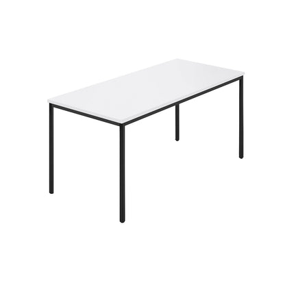 Rectangular table, coated rectangular tubing, WxD 1500 x 800 mm, white / anthracite.
