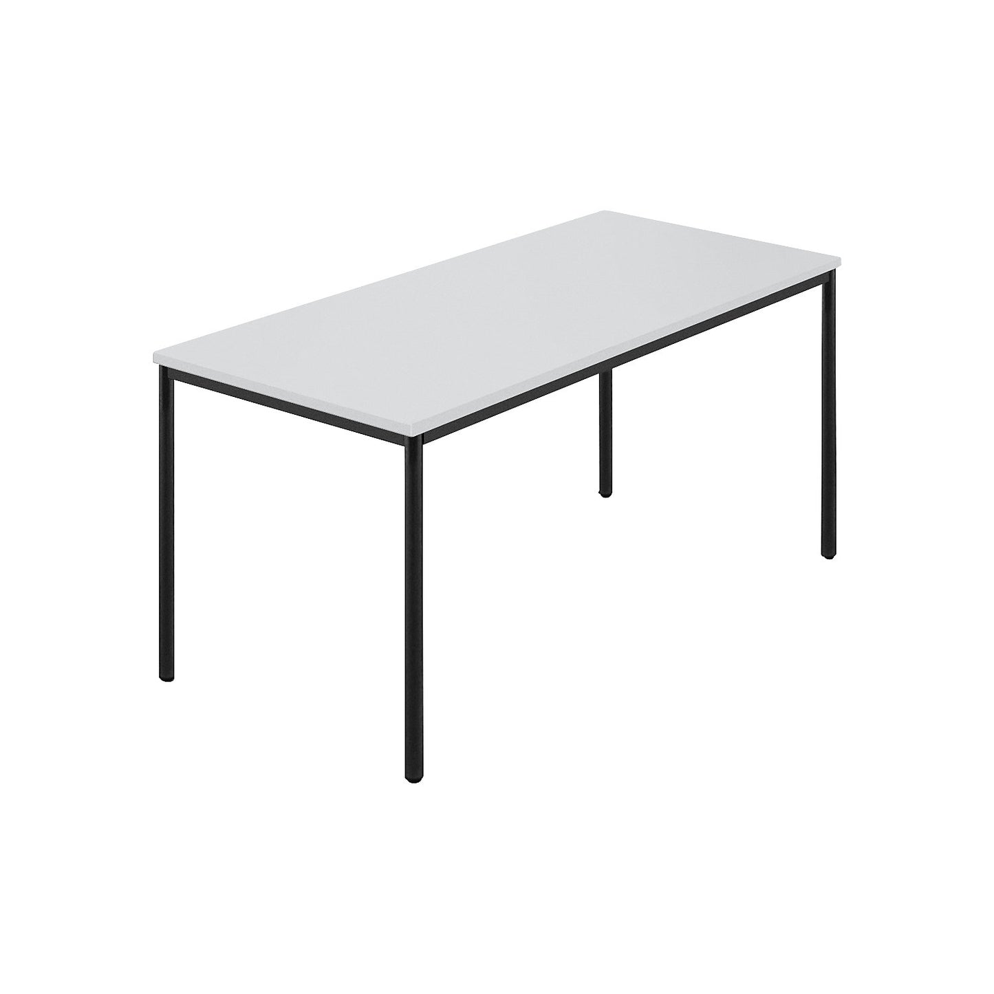 Rectangular table, coated round tubing, WxD 1500 x 800 mm, grey / anthracite.