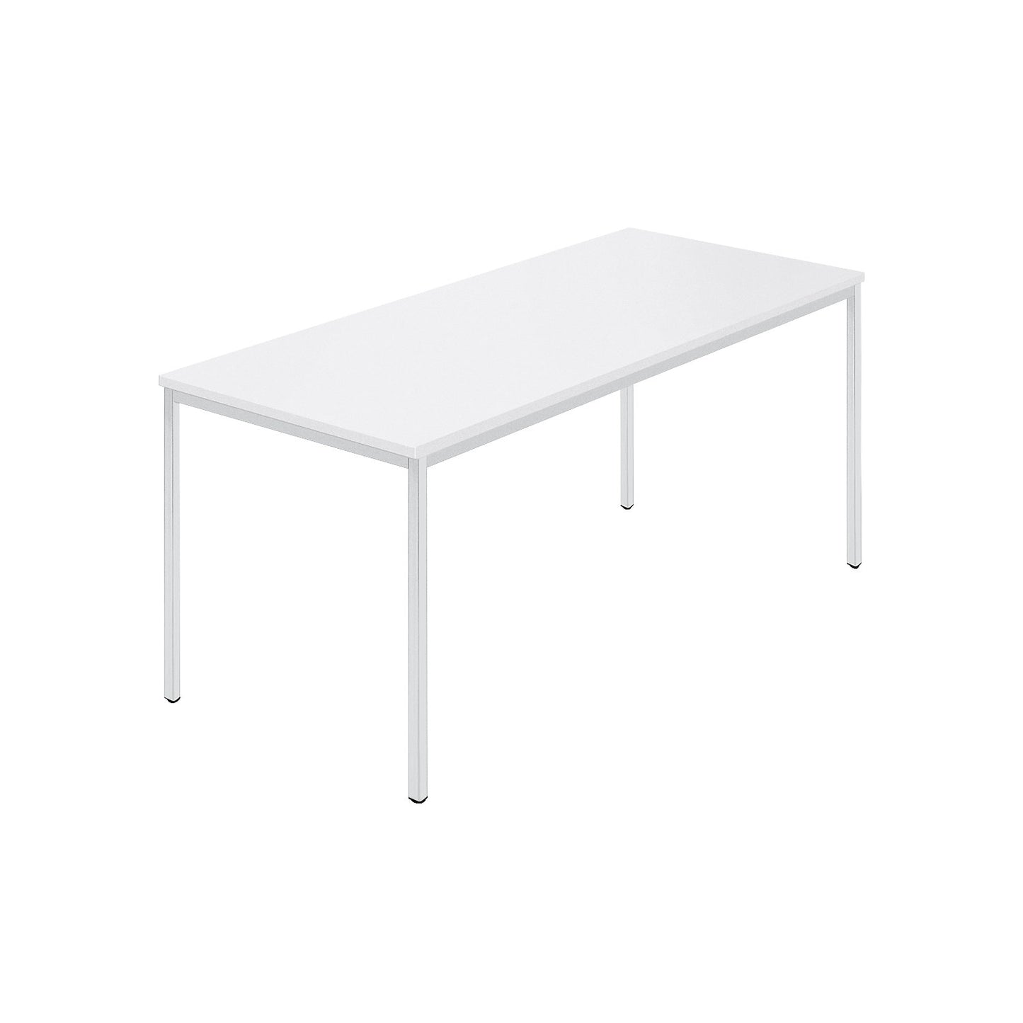 Rectangular table, coated rectangular tubing, WxD 1600 x 800 mm, white / grey.