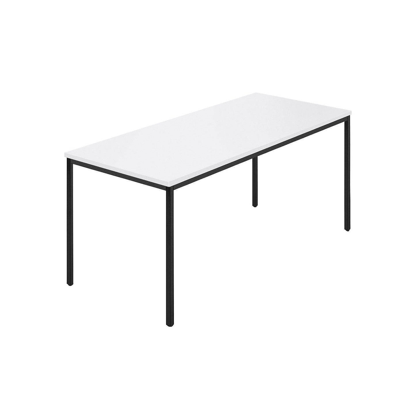 Rectangular table, coated rectangular tubing, WxD 1600 x 800 mm, white / anthracite.