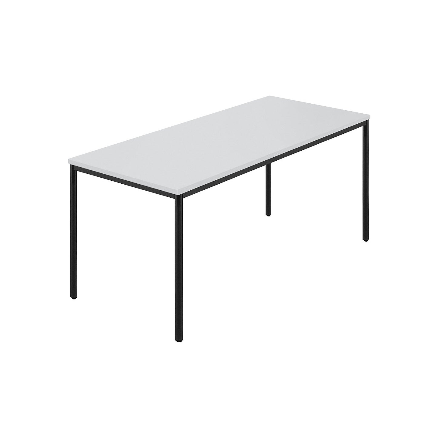 Rectangular table, coated round tubing, WxD 1600 x 800 mm, grey / anthracite.