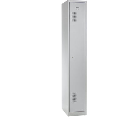 Amsterdam locker, 1 compartment, light grey, width 300 mm, cylinder lock.