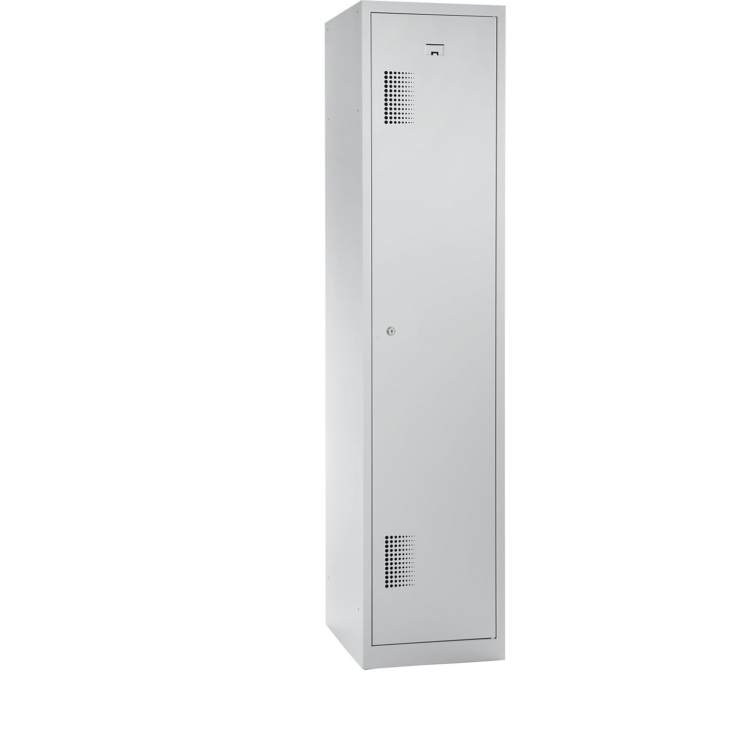 Amsterdam clean and dirty locker, centre divider, 1 compartment, light grey, width 400 mm, cylinder lock.