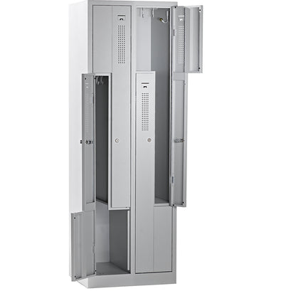 Amsterdam Z locker, 2 compartments, light grey, width 590 mm.