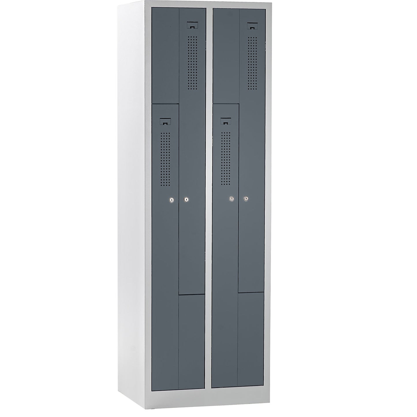 Amsterdam Z locker, 2 compartments, light grey / basalt grey, width 590 mm.