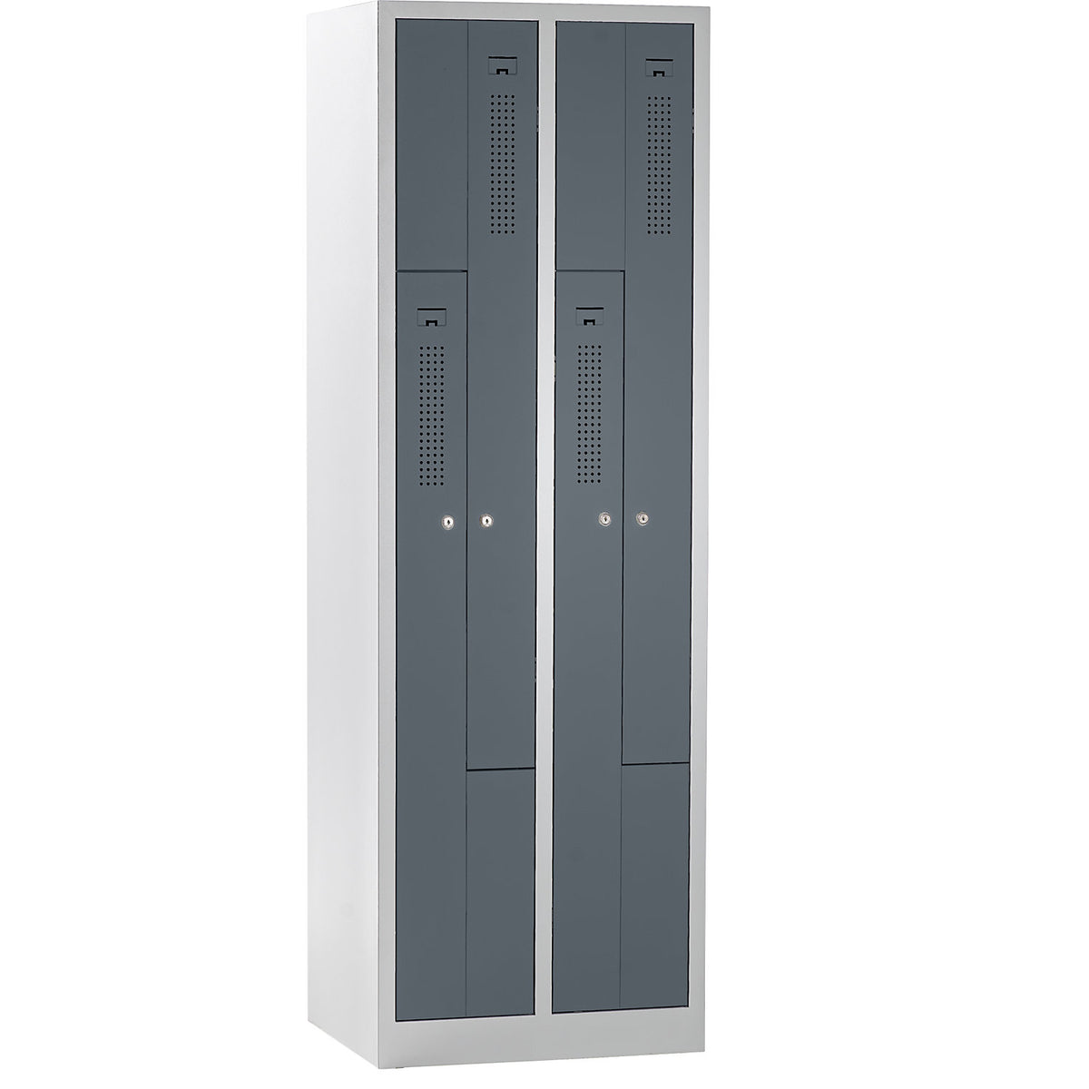 Amsterdam Z locker, 2 compartments, light grey / basalt grey, width 590 mm.