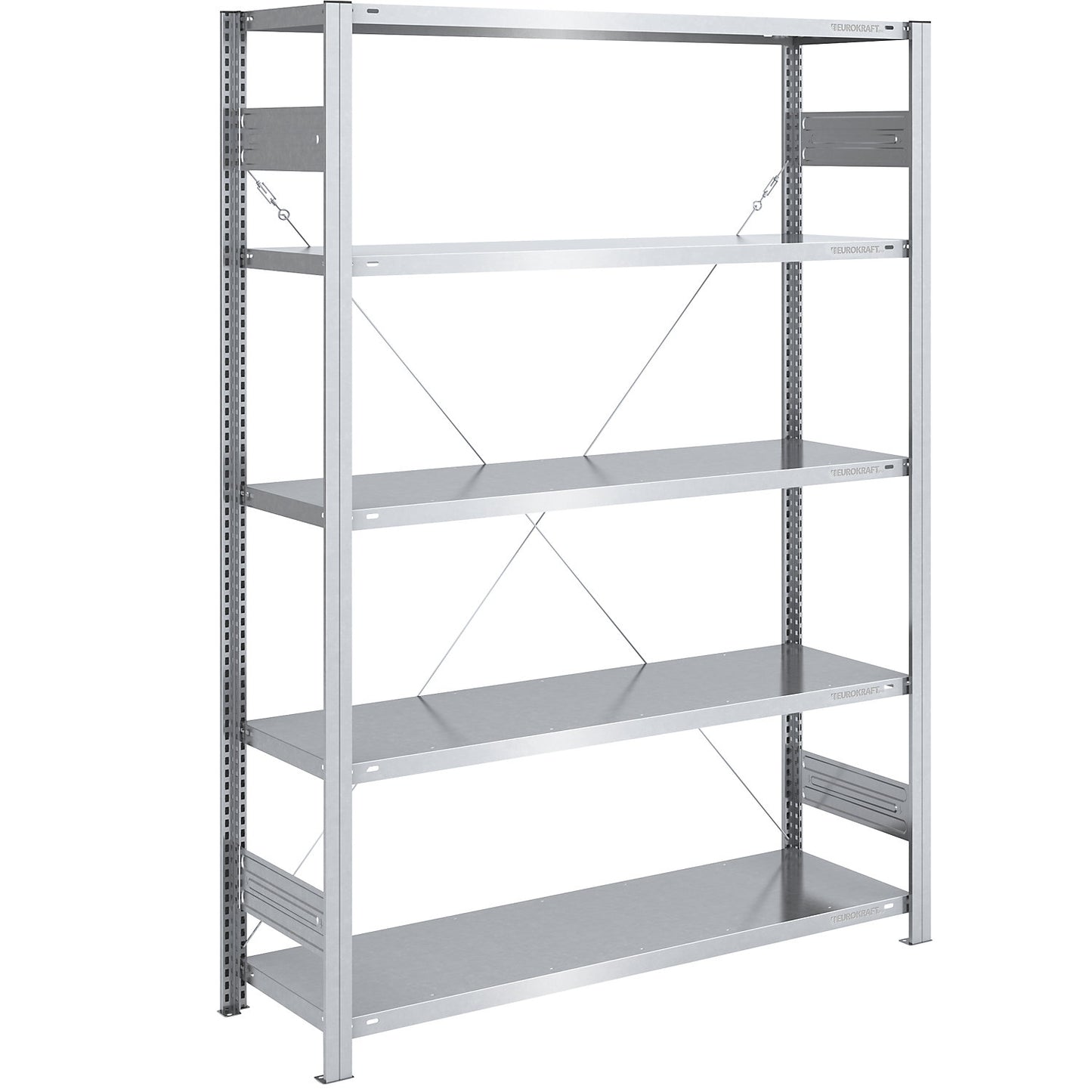 Boltless shelving unit, light duty, single-sided, HxWxD 2000 x 1300 x 500 mm, zinc plated, standard shelf unit.