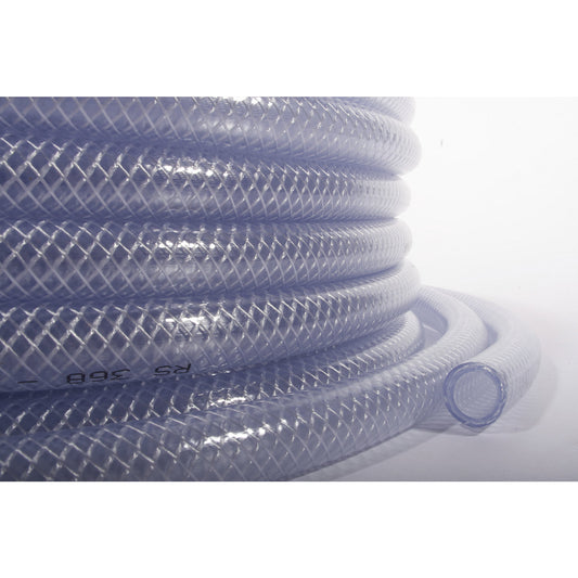 Reinforced PU hose, clear, length 25 m, Ø 18.5 mm.