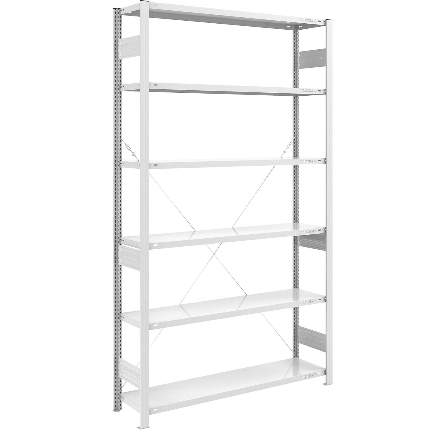 Boltless shelving unit, medium duty, single-sided, HxWxD 2500 x 1300 x 400 mm, grey, standard shelf unit.