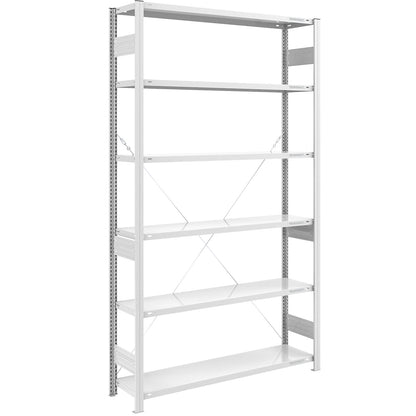 Boltless shelving unit, medium duty, single-sided, HxWxD 2500 x 1300 x 400 mm, grey, standard shelf unit.