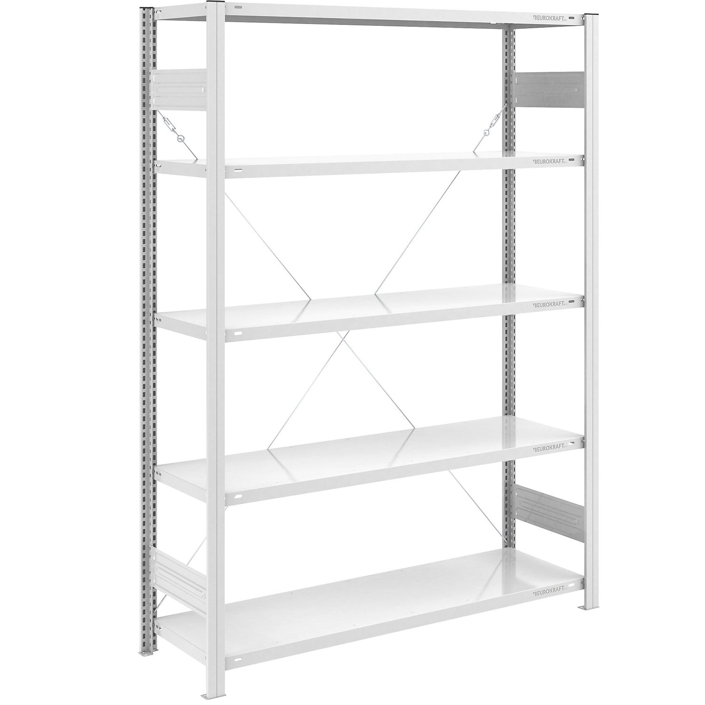 Boltless shelving unit, medium duty, single-sided, HxWxD 2000 x 1300 x 500 mm, grey, standard shelf unit.