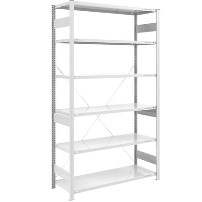 Boltless shelving unit, medium duty, single-sided, HxWxD 2500 x 1300 x 600 mm, grey, standard shelf unit.