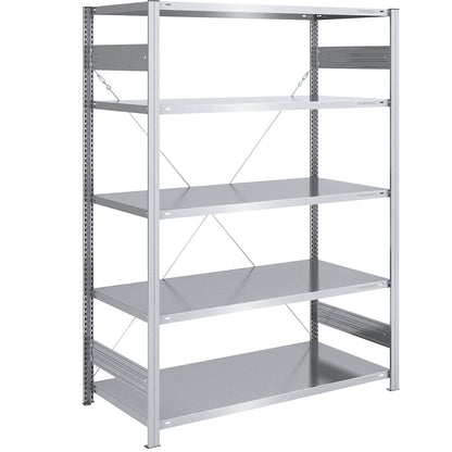 Boltless shelving unit, light duty, single-sided, HxWxD 2000 x 1300 x 800 mm, zinc plated, standard shelf unit.