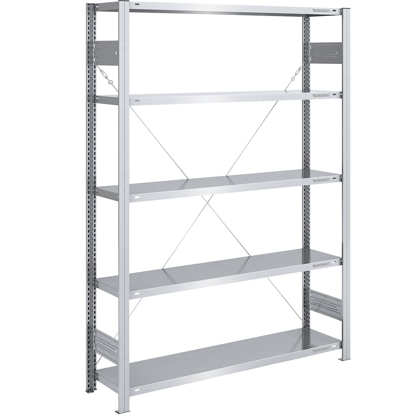 Boltless shelving unit, medium duty, single-sided, HxWxD 2000 x 1300 x 400 mm, zinc plated, standard shelf unit.