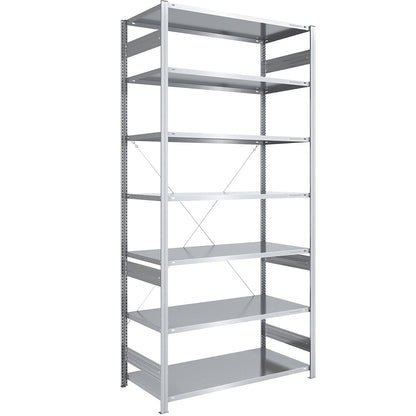 Boltless shelving unit, light duty, single-sided, HxWxD 3000 x 1300 x 800 mm, zinc plated, standard shelf unit.