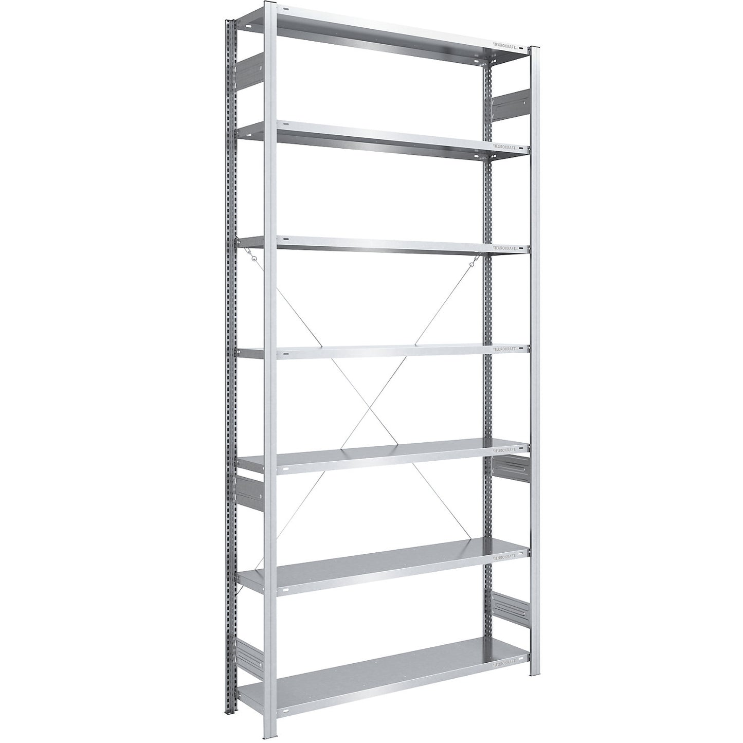 Boltless shelving unit, medium duty, single-sided, HxWxD 3000 x 1300 x 400 mm, zinc plated, standard shelf unit.