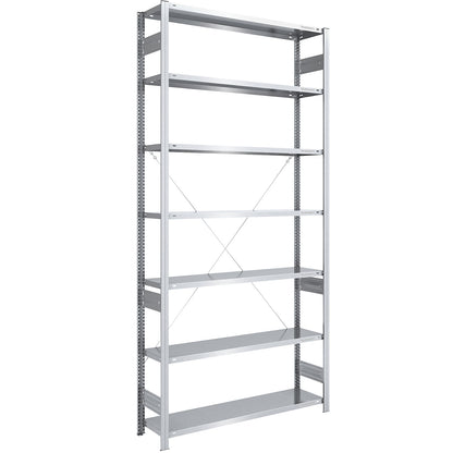 Boltless shelving unit, medium duty, single-sided, HxWxD 3000 x 1300 x 400 mm, zinc plated, standard shelf unit.