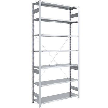 Boltless shelving unit, medium duty, single-sided, HxWxD 3000 x 1300 x 500 mm, zinc plated, standard shelf unit.