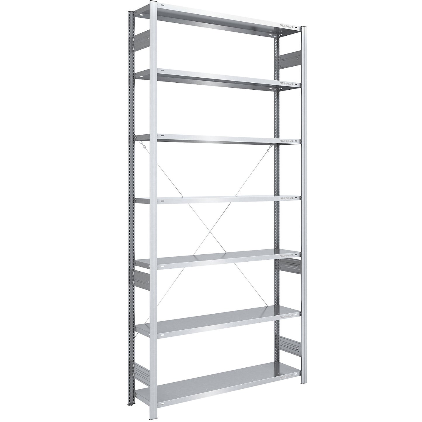 Boltless shelving unit, light duty, single-sided, HxWxD 3000 x 1300 x 400 mm, zinc plated, standard shelf unit.