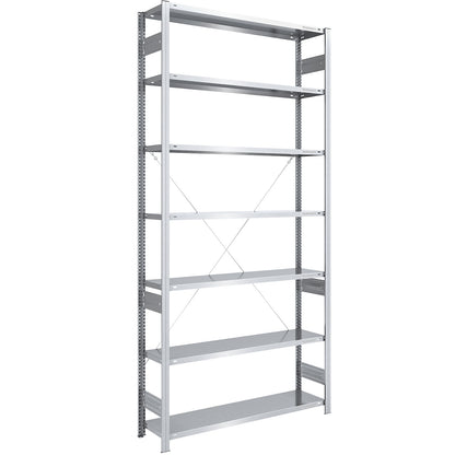 Boltless shelving unit, light duty, single-sided, HxWxD 3000 x 1300 x 400 mm, zinc plated, standard shelf unit.
