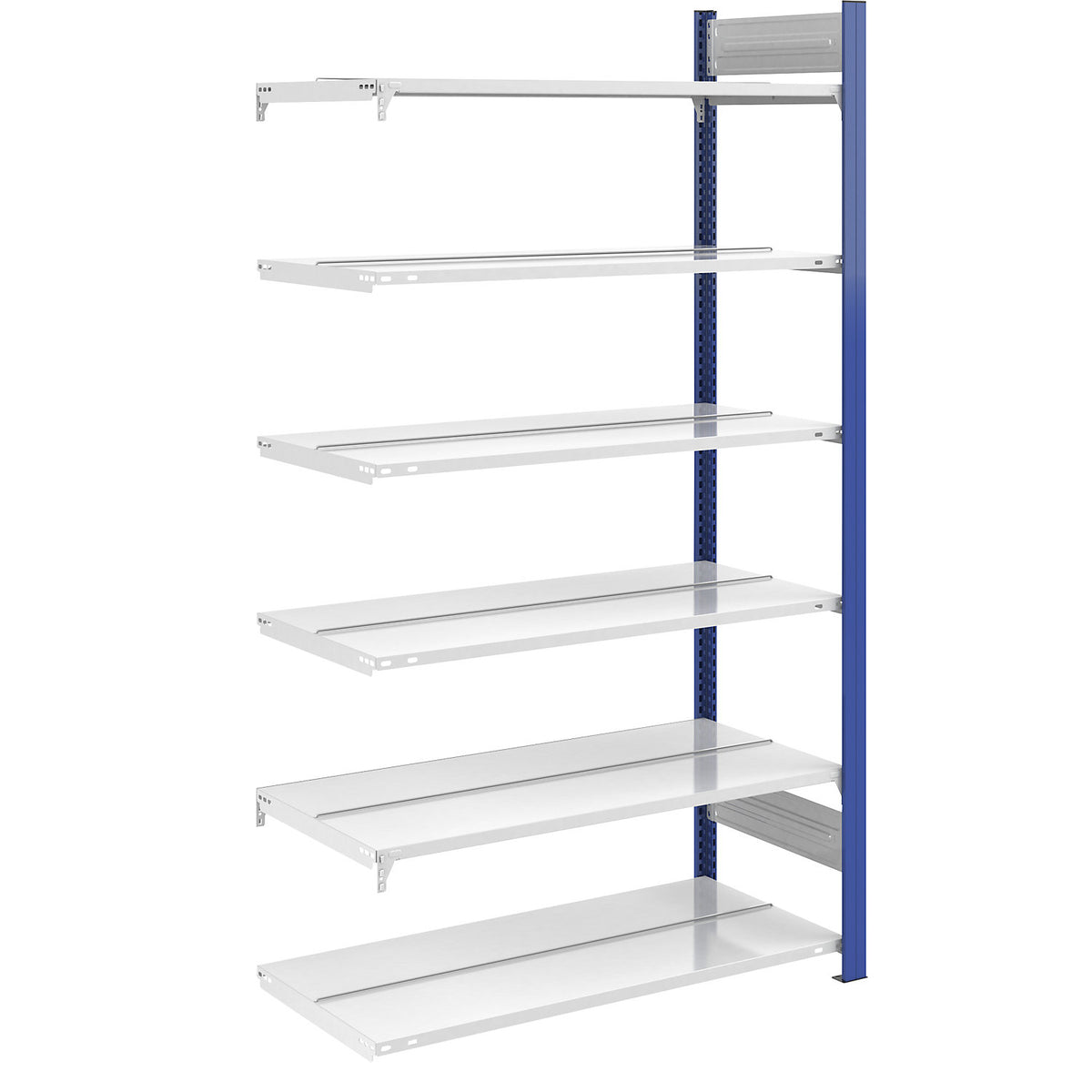 Boltless file shelving unit, double sided, height 2000 mm, WxD 1000 x 600 mm, extension shelf unit, blue / grey.