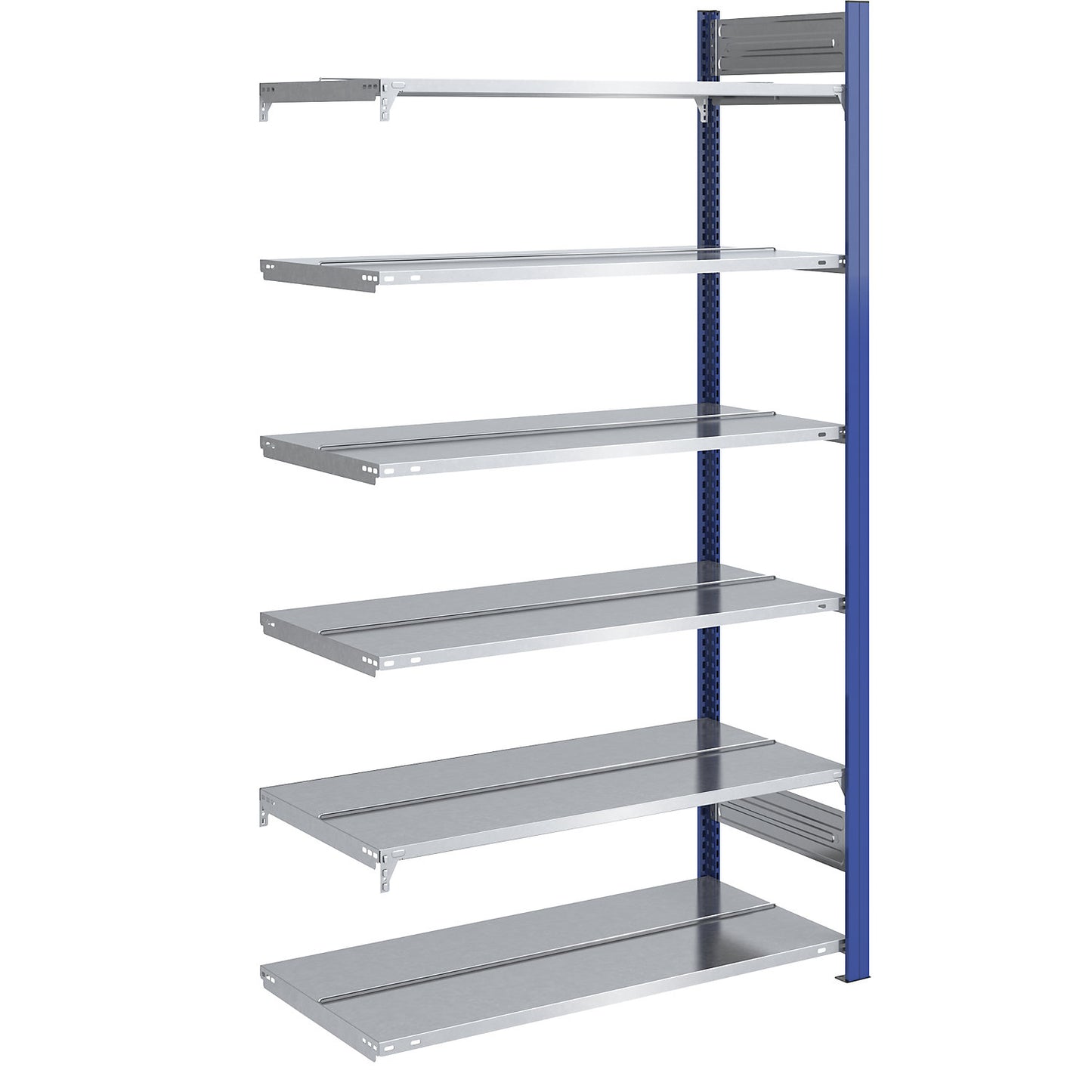 Boltless file shelving unit, double sided, height 2000 mm, WxD 1000 x 600 mm, extension shelf unit, blue / zinc plated.