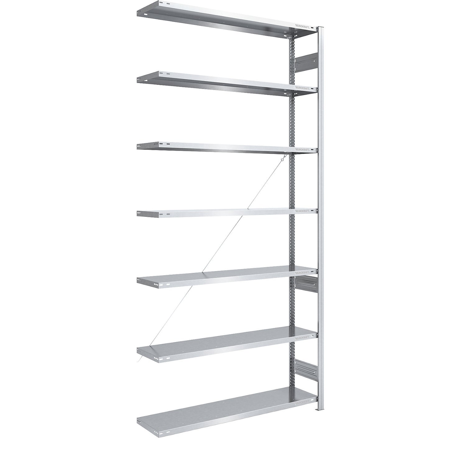 Boltless shelving unit, medium duty, single-sided, HxWxD 3000 x 1300 x 400 mm, zinc plated, extension shelf unit.