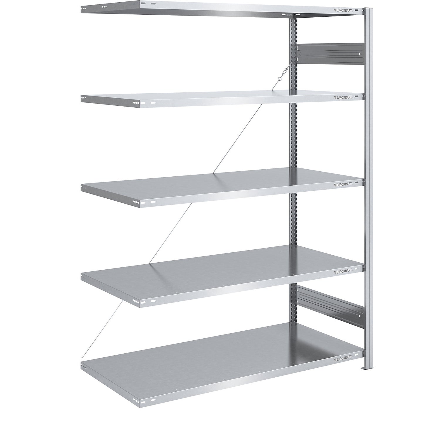 Boltless shelving unit, medium duty, single-sided, HxWxD 2000 x 1300 x 800 mm, zinc plated, extension shelf unit.