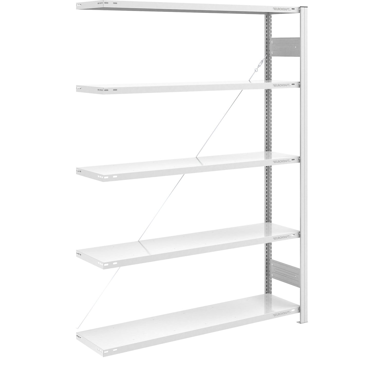 Boltless shelving unit, light duty, single-sided, HxWxD 2000 x 1300 x 400 mm, grey, extension shelf unit.