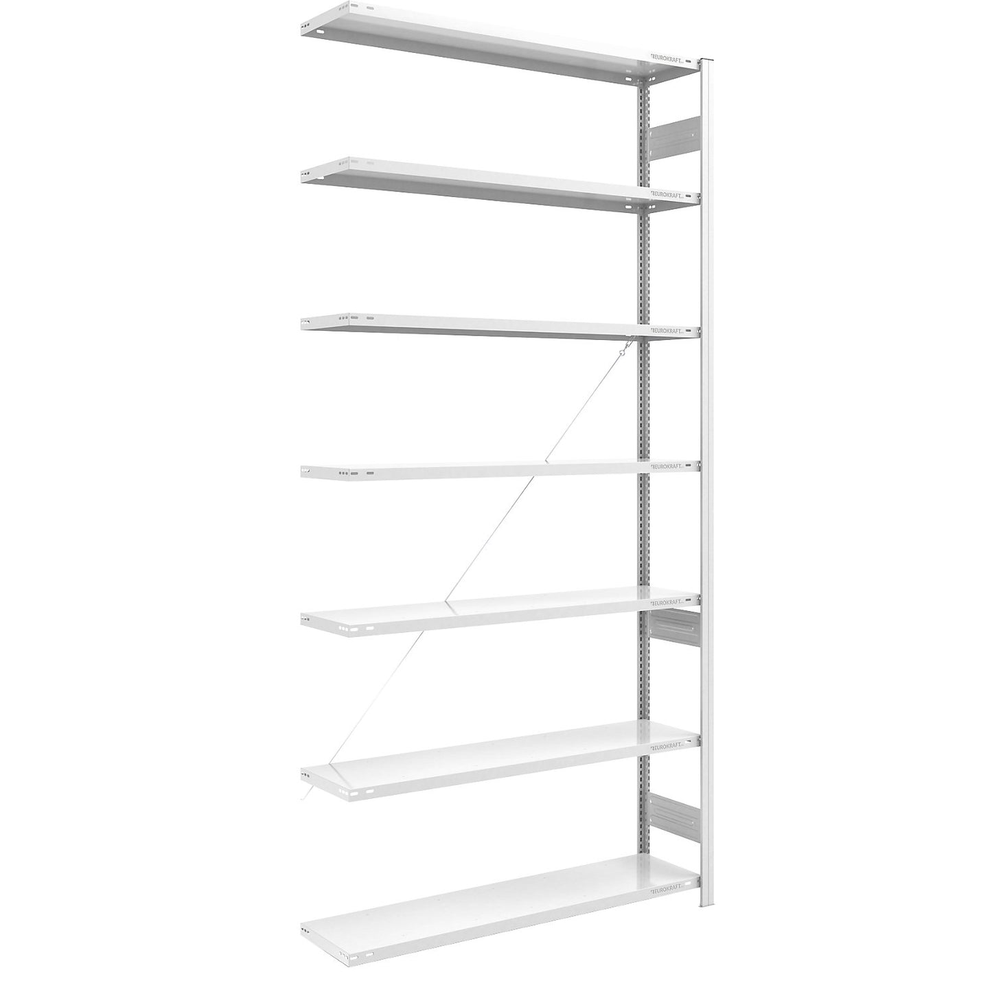 Boltless shelving unit, medium duty, single-sided, HxWxD 3000 x 1300 x 400 mm, grey, extension shelf unit.