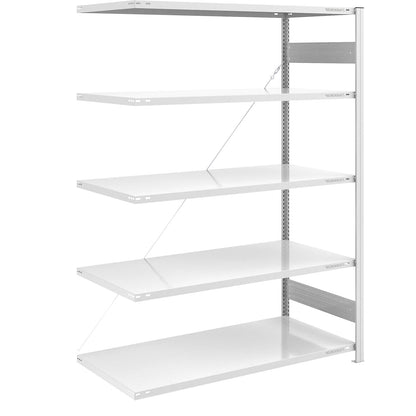 Boltless shelving unit, medium duty, single-sided, HxWxD 2000 x 1300 x 800 mm, grey, extension shelf unit.