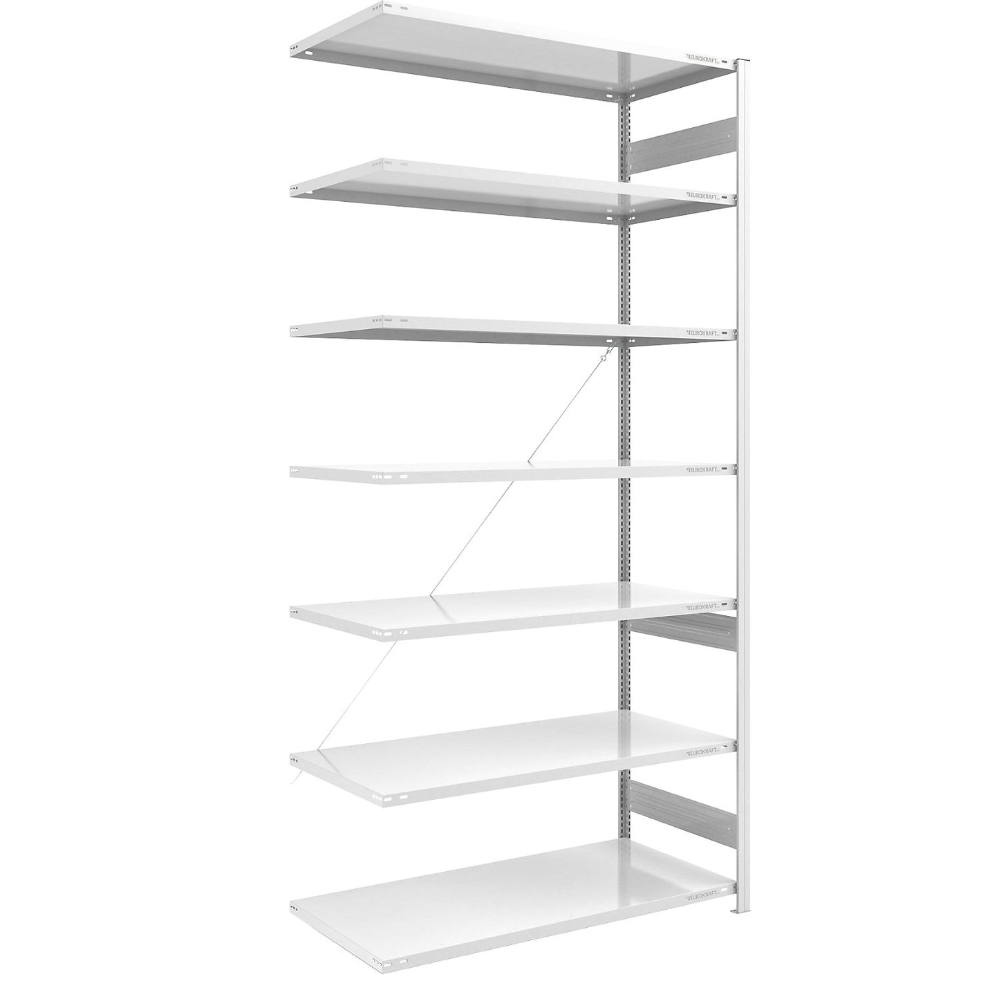 Boltless shelving unit, medium duty, single-sided, HxWxD 3000 x 1300 x 800 mm, grey, extension shelf unit.