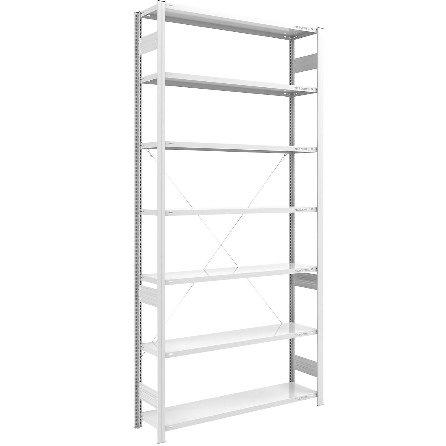 Boltless shelving unit, light duty, single-sided, HxWxD 3000 x 1300 x 400 mm, grey, standard shelf unit.