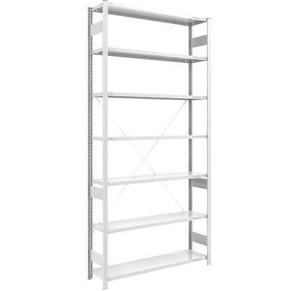 Boltless shelving unit, light duty, single-sided, HxWxD 3000 x 1300 x 400 mm, grey, standard shelf unit.