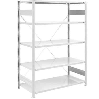 Boltless shelving unit, light duty, single-sided, HxWxD 2000 x 1300 x 800 mm, grey, standard shelf unit.