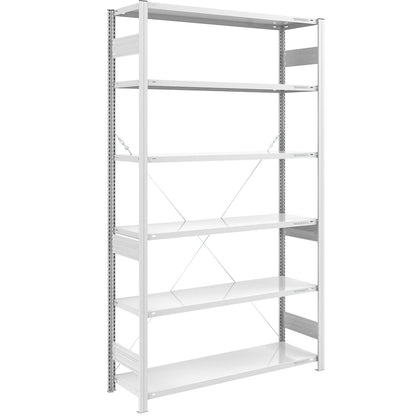 Boltless shelving unit, medium duty, single-sided, HxWxD 2500 x 1300 x 500 mm, grey, standard shelf unit.