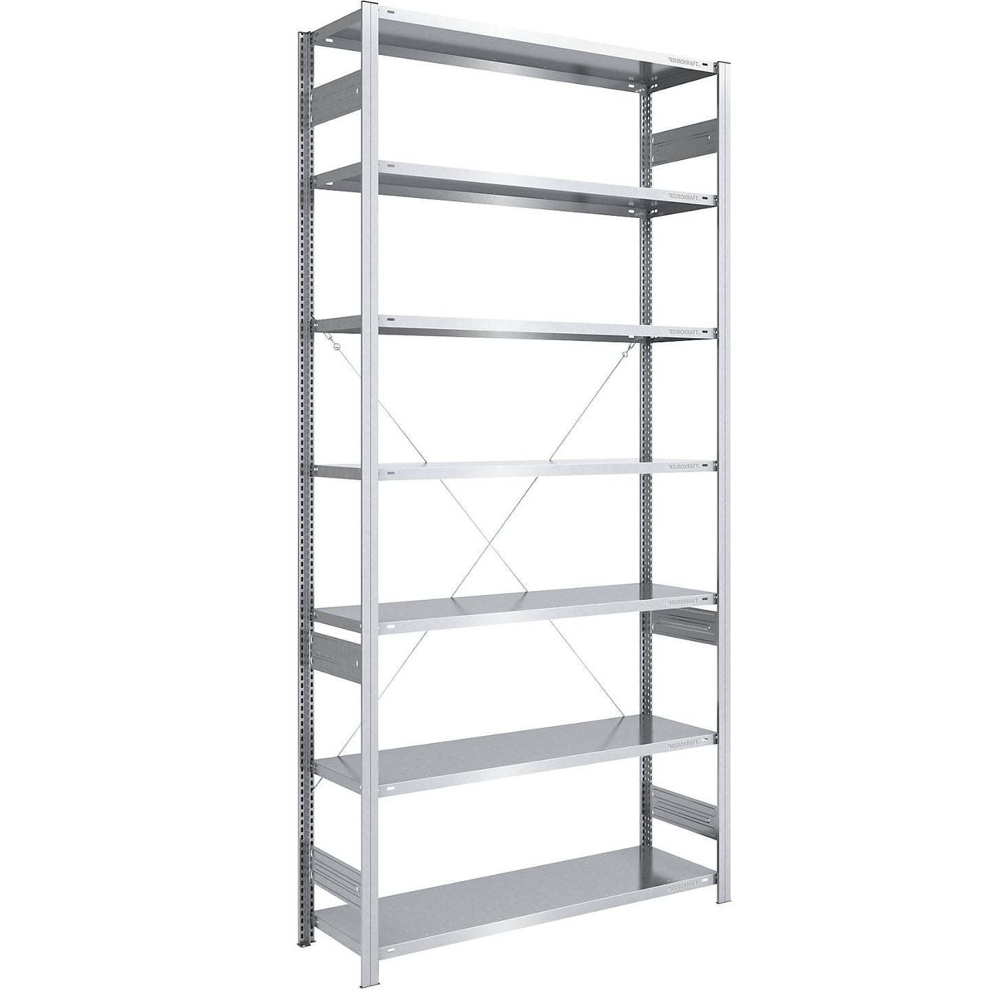 Boltless shelving unit, light duty, single-sided, HxWxD 3000 x 1300 x 500 mm, zinc plated, standard shelf unit.
