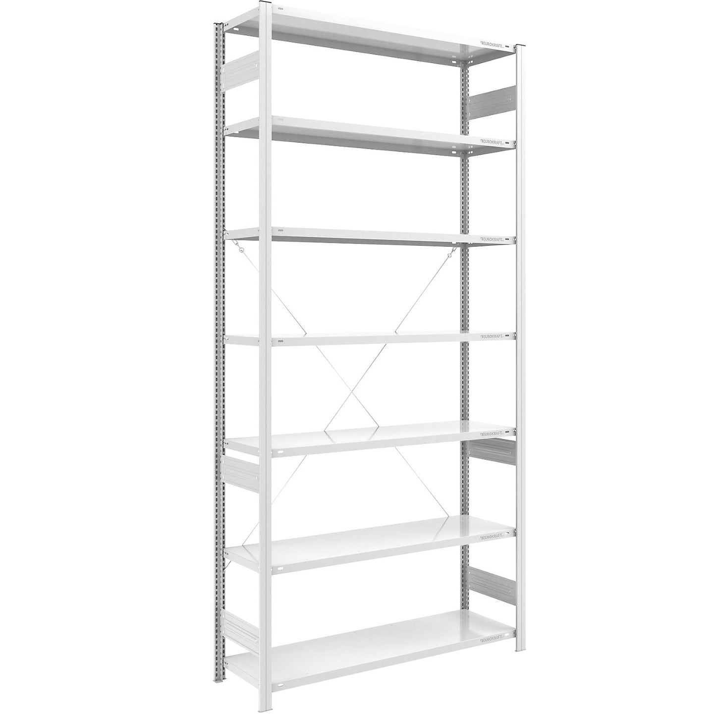 Boltless shelving unit, medium duty, single-sided, HxWxD 3000 x 1300 x 500 mm, grey, basic shelving unit.