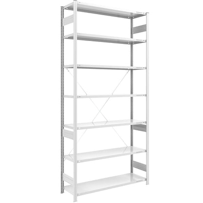 Boltless shelving unit, medium duty, single-sided, HxWxD 3000 x 1300 x 500 mm, grey, basic shelving unit.