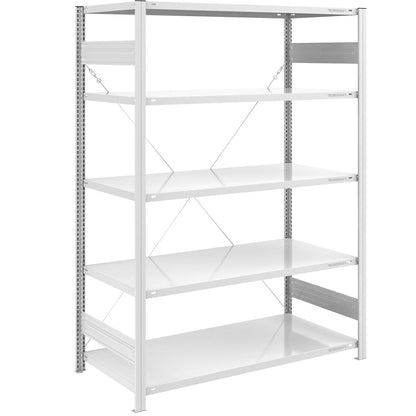 Boltless shelving unit, medium duty, single-sided, HxWxD 2000 x 1300 x 800 mm, grey, standard shelf unit.