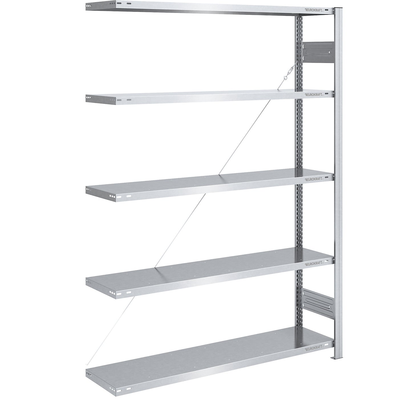 Boltless shelving unit, medium duty, single-sided, HxWxD 2000 x 1300 x 400 mm, zinc plated, extension shelf unit.