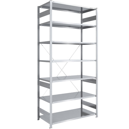 Boltless shelving unit, medium duty, single-sided, HxWxD 3000 x 1300 x 800 mm, zinc plated, standard shelf unit.