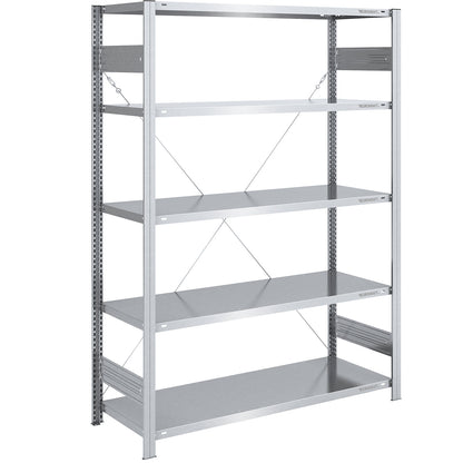 Boltless shelving unit, light duty, single-sided, HxWxD 2000 x 1300 x 600 mm, zinc plated, standard shelf unit.